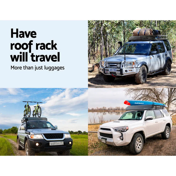 Giantz Universal Roof Rack Basket Car Carrier Steel 123cm Deals499