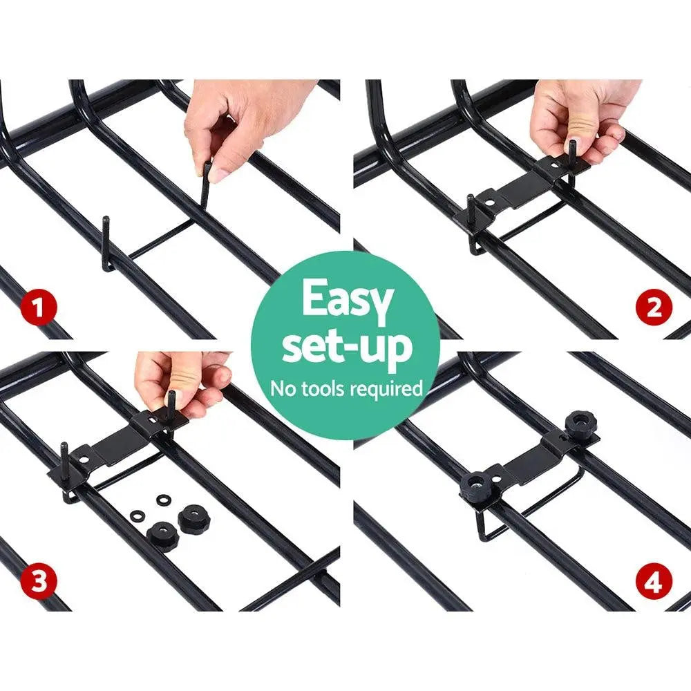 Giantz Universal Roof Rack Basket Car Luggage Carrier Steel Vehicle Cargo 112cm Deals499