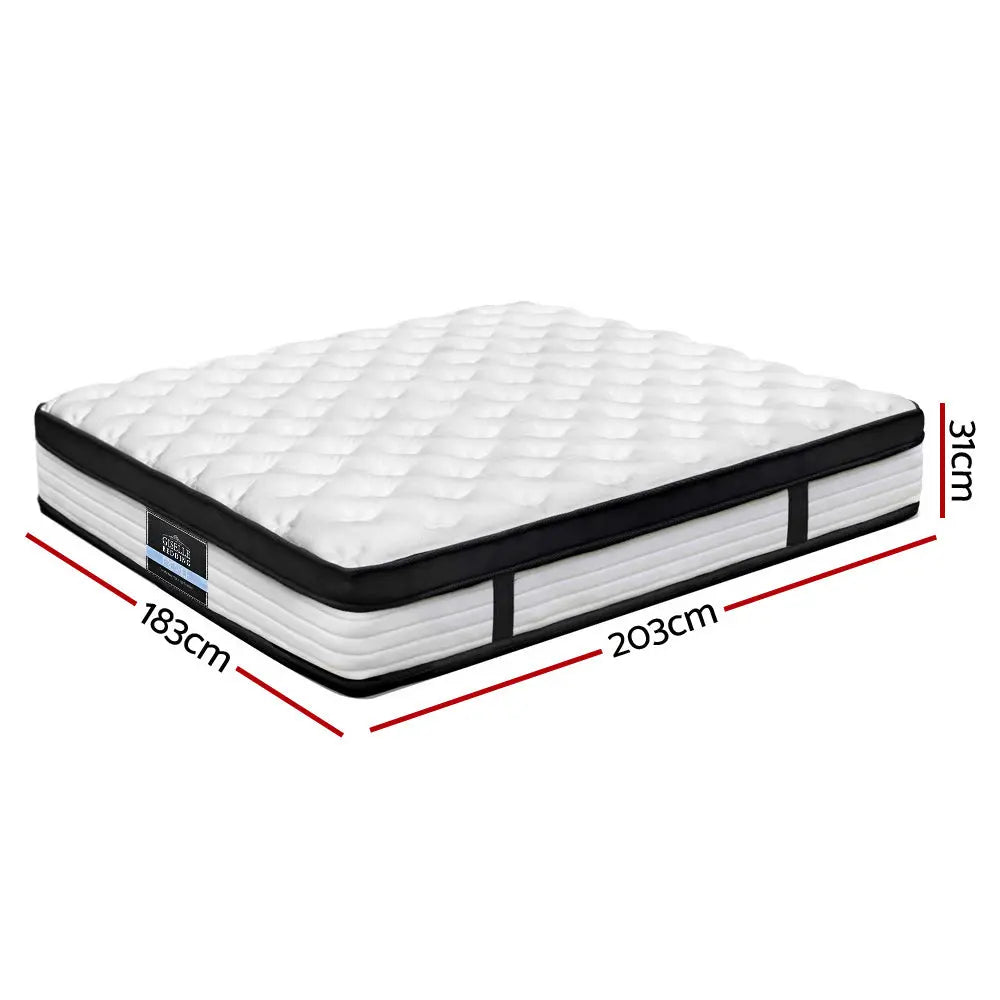 Giselle Bedding Devon Euro Top Pocket Spring Mattress 31cm Thick  King Giselle