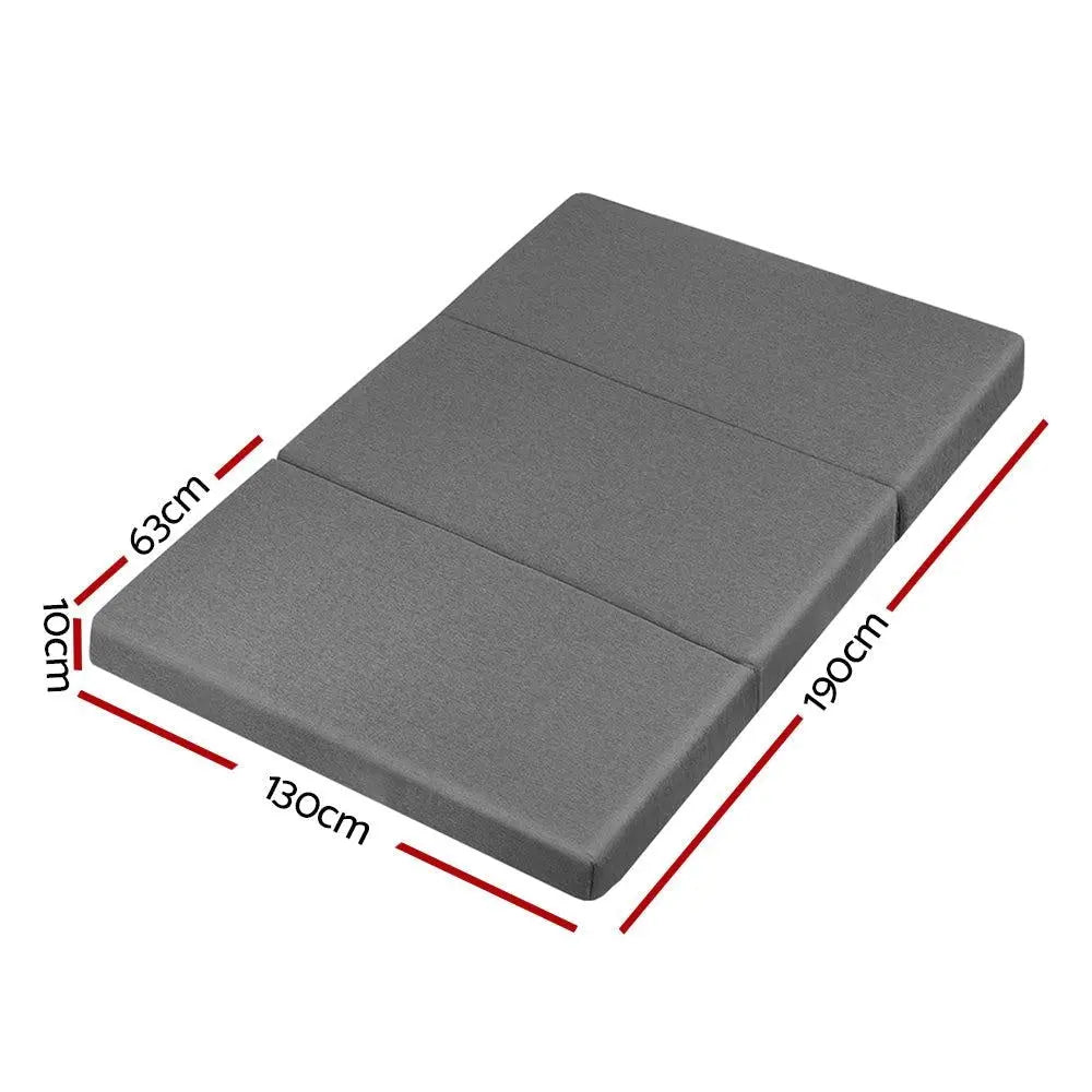 Giselle Bedding Double Size Folding Foam Mattress Portable Bed Mat Dark Grey Giselle
