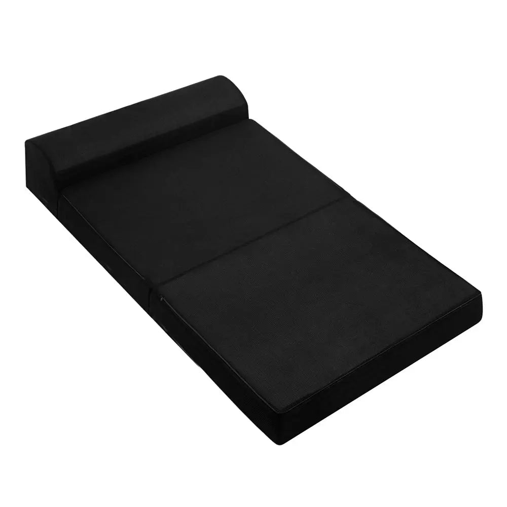 Giselle Bedding Folding Foam Mattress Portable Double Sofa Bed Mat Air Mesh Fabric Black Giselle