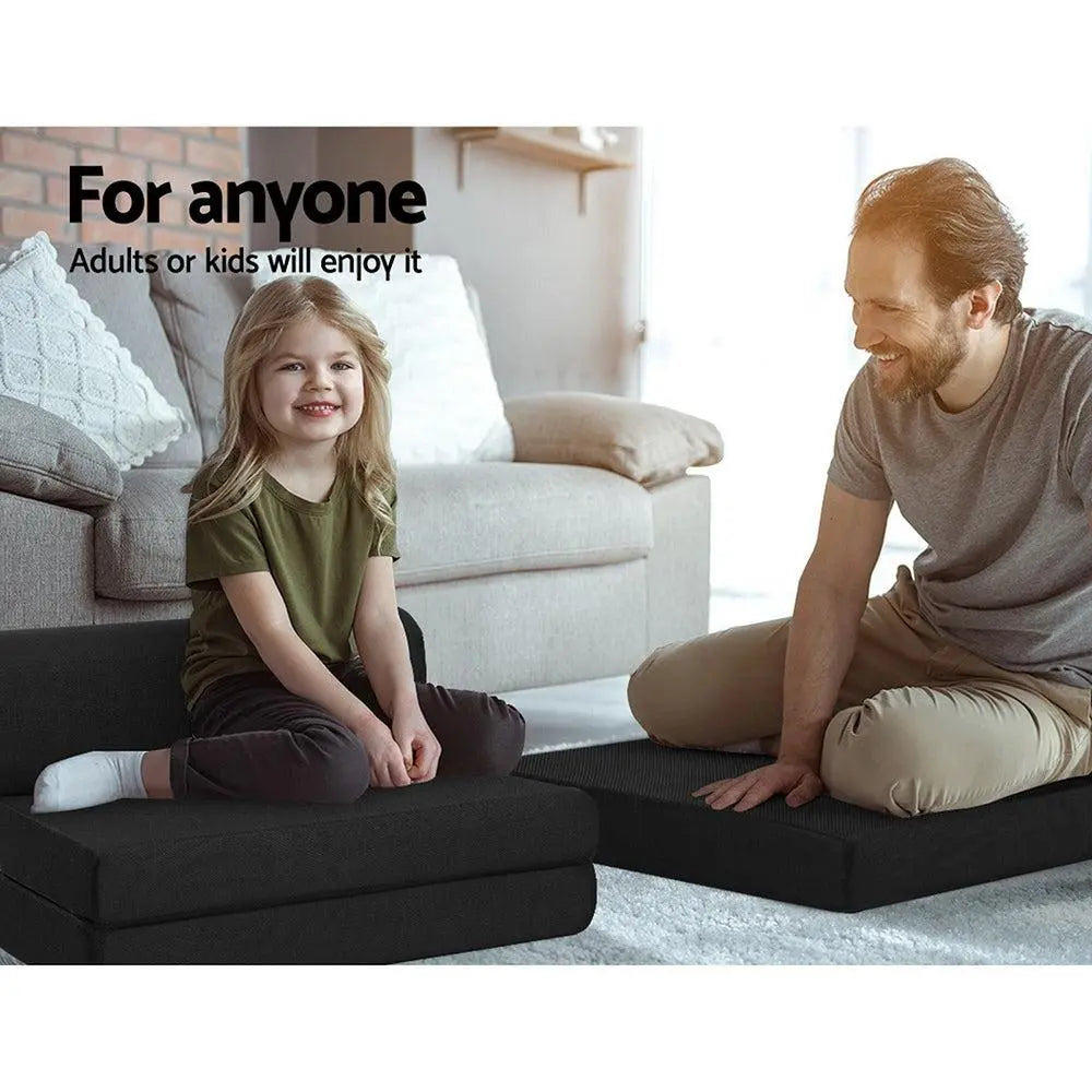 Giselle Bedding Folding Foam Mattress Portable Double Sofa Bed Mat Air Mesh Fabric Black Giselle