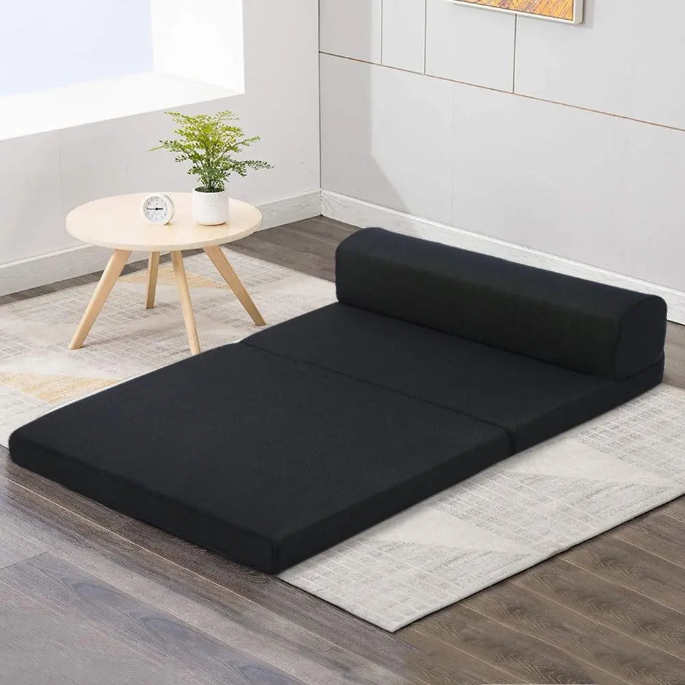 Giselle Bedding Folding Foam Mattress Portable Double Sofa Bed Mat Air Mesh Fabric Black Giselle