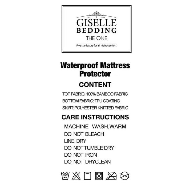 Giselle Bedding Giselle Bedding Bamboo Mattress Protector Single Giselle