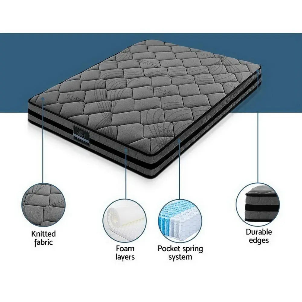 Giselle Bedding Wendell Pocket Spring Mattress 22cm Thick  Double Giselle