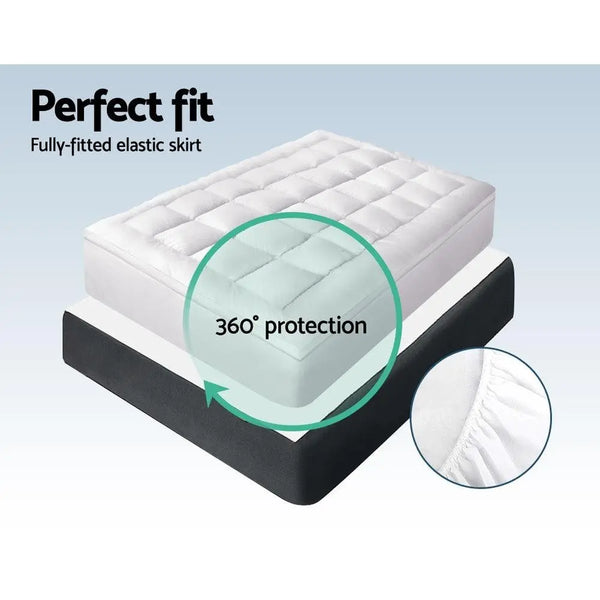 Giselle King Mattress Topper Bamboo Fibre Pillowtop Protector Giselle