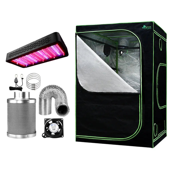 Greenfingers Grow Tent 1200W LED Grow Light 150X150X200cm Mylar 6" Ventilation Deals499