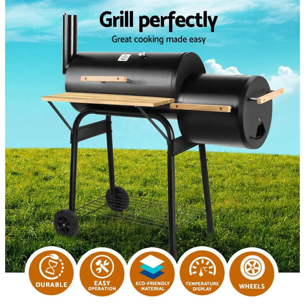 Grillz 2-in-1 Offset BBQ Smoker - Black Deals499