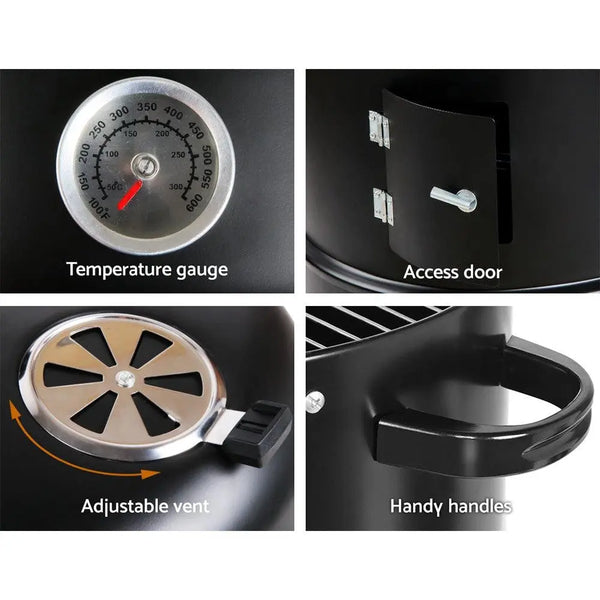 Grillz 3-in-1 Charcoal BBQ Smoker - Black Deals499