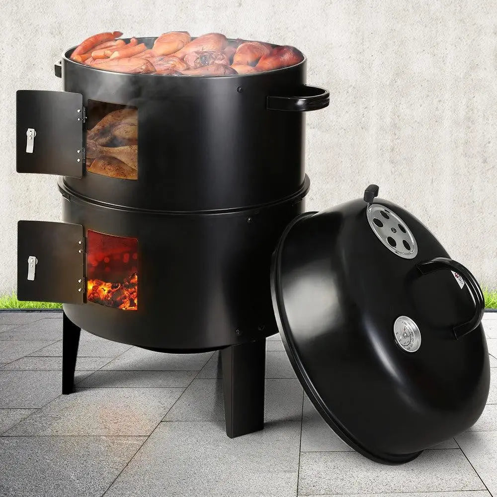 Grillz 3-in-1 Charcoal BBQ Smoker - Black Deals499