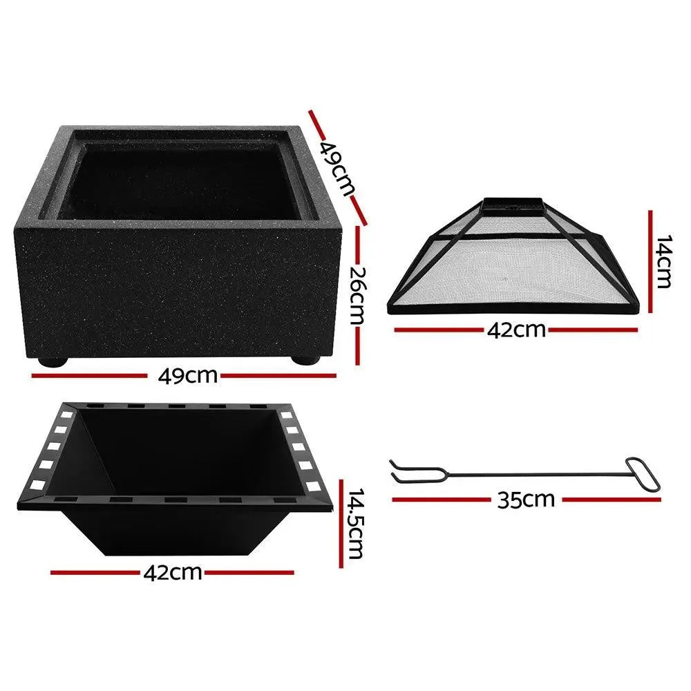 Grillz Outdoor Fire Pit Patio Charcoal Firepit Heater Backyard Garden Fireplace Deals499