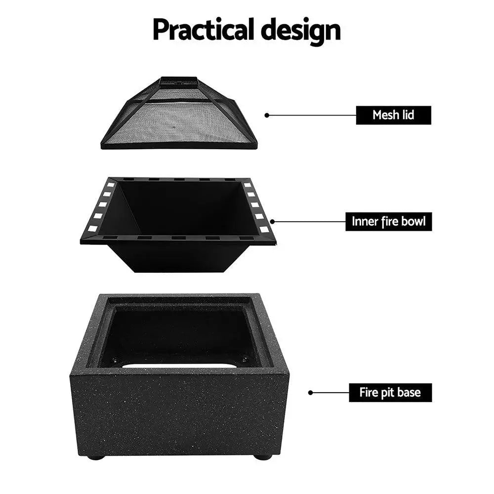 Grillz Outdoor Fire Pit Patio Charcoal Firepit Heater Backyard Garden Fireplace Deals499