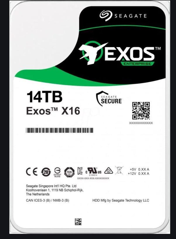 SEAGATE 14TB 3.5' SAS EXOS Enterprise 512E/4KN, 12GB/S 7200RPM 24x7 data availability HDD. 5 Years Warranty SEAGATE