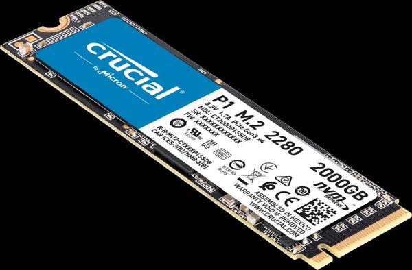 MICRON (CRUCIAL) P1 2TB M.2 (2280) NVMe PCIe SSD - 3D NAND 2000/1700 MB/s Acronis True Image Cloning Software 5 yrs wty MICRON