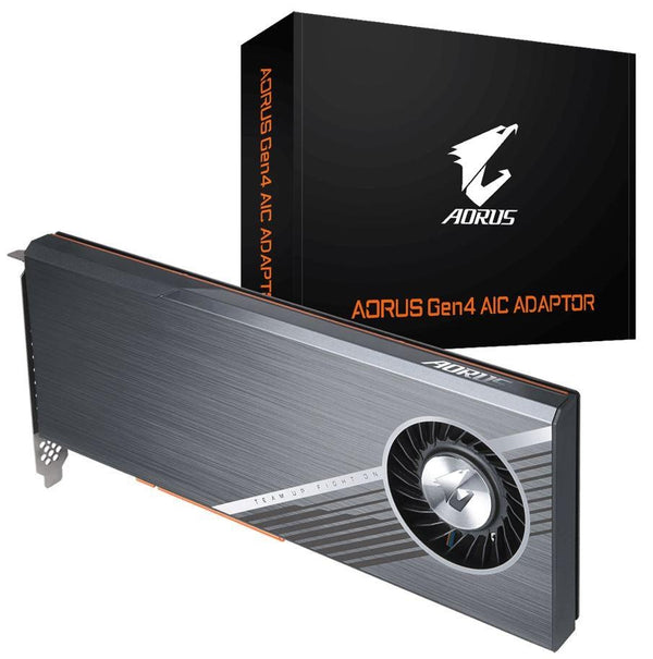 GIGABYTE AORUS Gen4 AIC Adaptor - Easy One Click RAID by AORUS Storage Manager Full PCIe 4.0 Design Advanced Thermal Solution for PCIe 4.0 SSD GIGABYTE