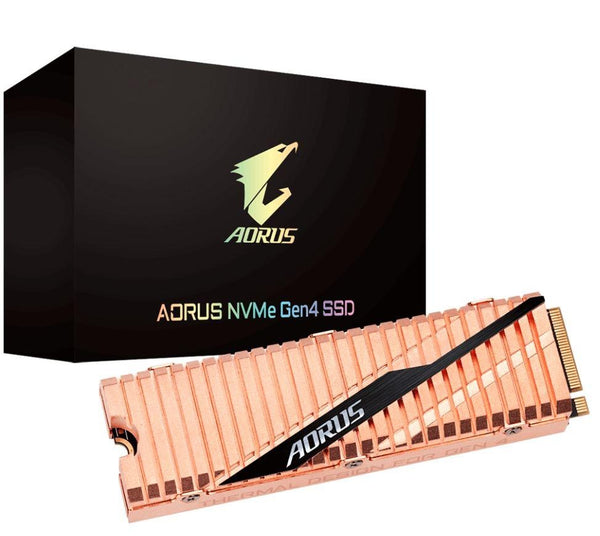 GIGABYTE AORUS M.2 PCIe NVMe Gen4 SSD 500GB - 5000/2500 MB/s 400K/550K IOPS 3D NAND TLC 1.77 Mil MTBF 5yrs Wty TRIM SMART Wear Leveling Over Provision GIGABYTE