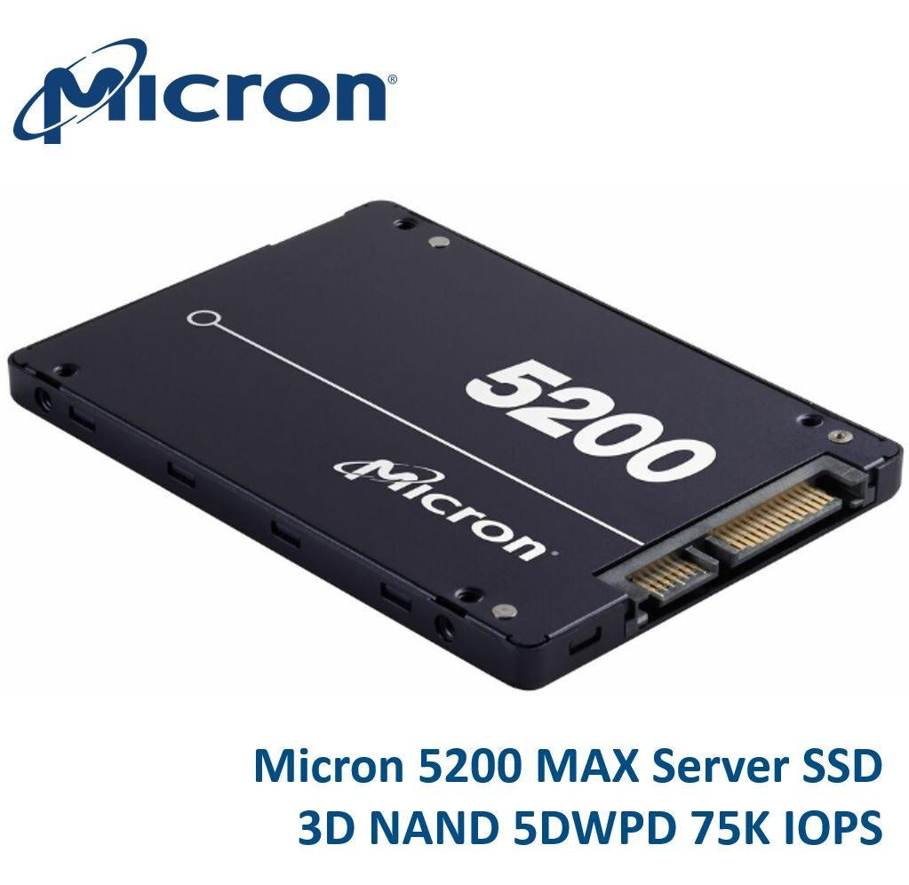 MICRON (CRUCIAL) 5200 MAX 240GB 2.5' SATA3 6Gbps SSD 5DWPD 3D TLC NAND 540R/310W MB/s 88K/53K IOPS 7mm Server Data Centre 3 Mil hrs 5yrs MICRON