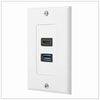 HDMI USB 3.0 Audio Stereo Pass Through Component Composite Wall Plate Panel Deals499