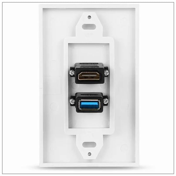 HDMI USB 3.0 Audio Stereo Pass Through Component Composite Wall Plate Panel Deals499