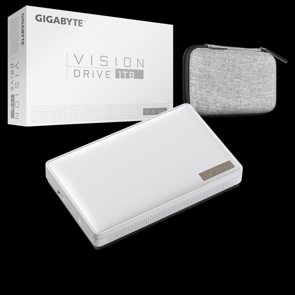 GIGABYTE Vision Drive 1TB External SSD, USB-C, Sequential Read/Write ~2000MB/s, Shock Resistant MIL-STD 516.6 GIGABYTE