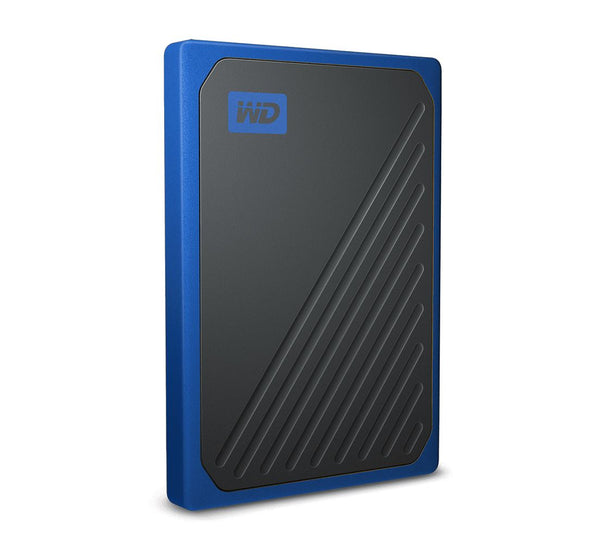 WD My Passport Go 1TB External Portable SSD 400 MB/s USB3.0 Tough Durable Drop Resistant Built-in Cable Cobalt Blue for PC Mac 3yrs WESTERN DIGITAL