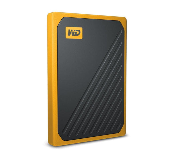 WD My Passport Go 2TB External Portable SSD 400 MB/s USB3.0 Tough Durable Drop Resistant Built-in Cable Amber Yellow for PC Mac 3yrs WESTERN DIGITAL