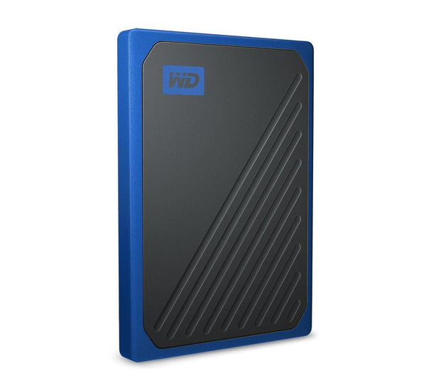 WD My Passport Go 500GB External Portable SSD 400 MB/s USB3.0 Tough Durable Drop Resistant Built-in Cable Cobalt Blue for PC Mac 3yrs WESTERN DIGITAL