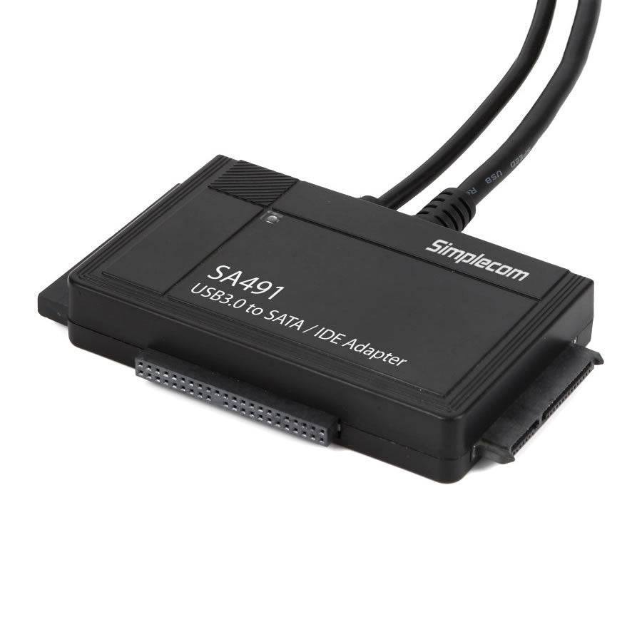 SIMPLECOM SA491 3-IN-1 USB 3.0 TO 2.5', 3.5' & 5.25' SATA/IDE Adapter with Power Supply SIMPLECOM