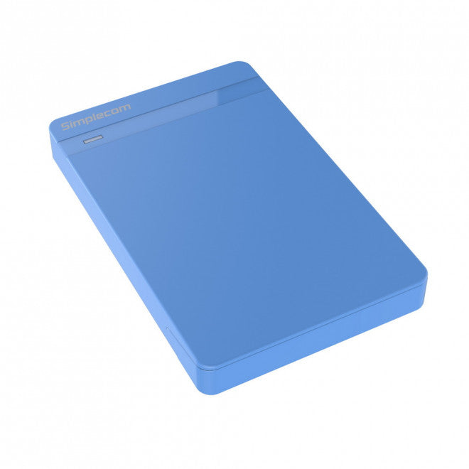 SIMPLECOM SE203 Tool Free 2.5' SATA HDD SSD to USB 3.0 Hard Drive Enclosure - Blue Enclosure SIMPLECOM