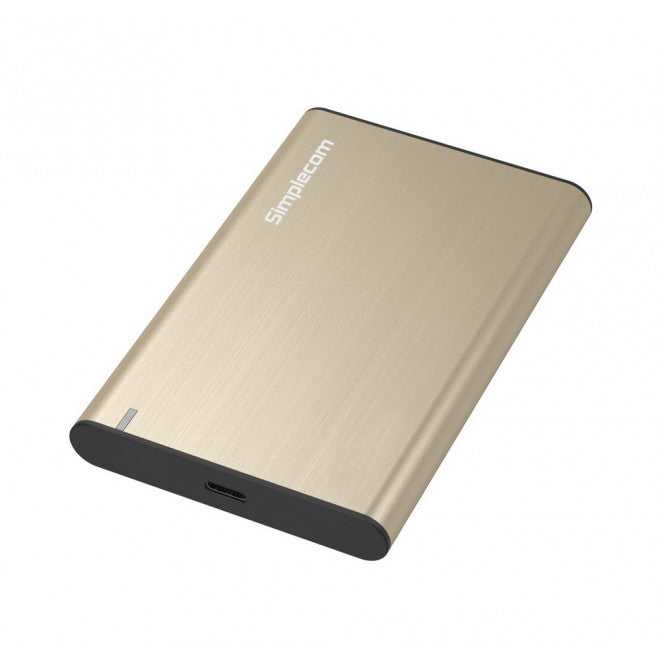 SIMPLECOM SE221 Aluminium 2.5'' SATA HDD/SSD to USB 3.1 Enclosure Gold SIMPLECOM