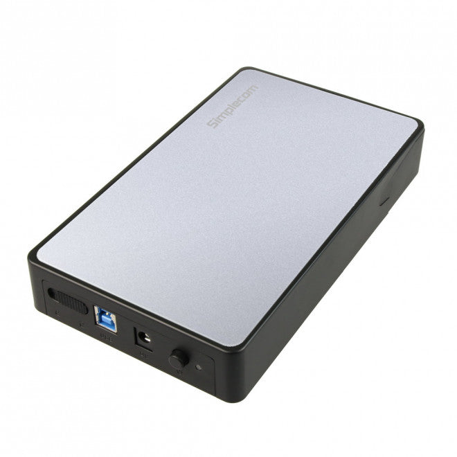 SIMPLECOM SE325 Tool Free 3.5' SATA HDD to USB 3.0 Hard Drive Enclosure - Silver Enclosure SIMPLECOM