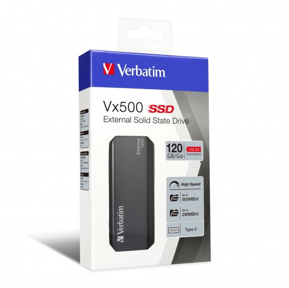 VERBATIM Vx500 EXTERNAL SSD Drive 120GB USB3.1 VERBATIM