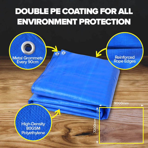 Handy Hardware Tarpaulin UV Resistant Waterproof Strong Durable 9m Deals499