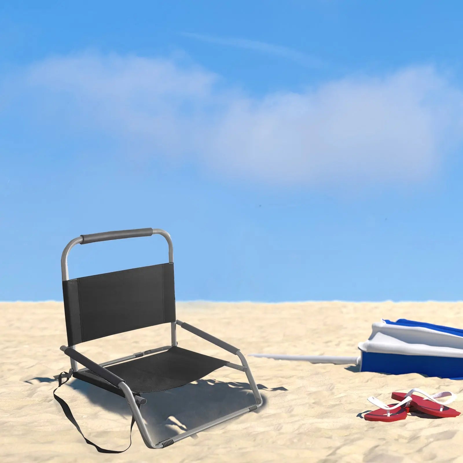 Havana Outdoors Beach Chair 2 Pack Folding Portable Summer Camping Outdoors - Black Deals499