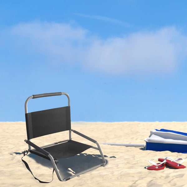 Havana Outdoors Beach Chair 2 Pack Folding Portable Summer Camping Outdoors - Black Deals499