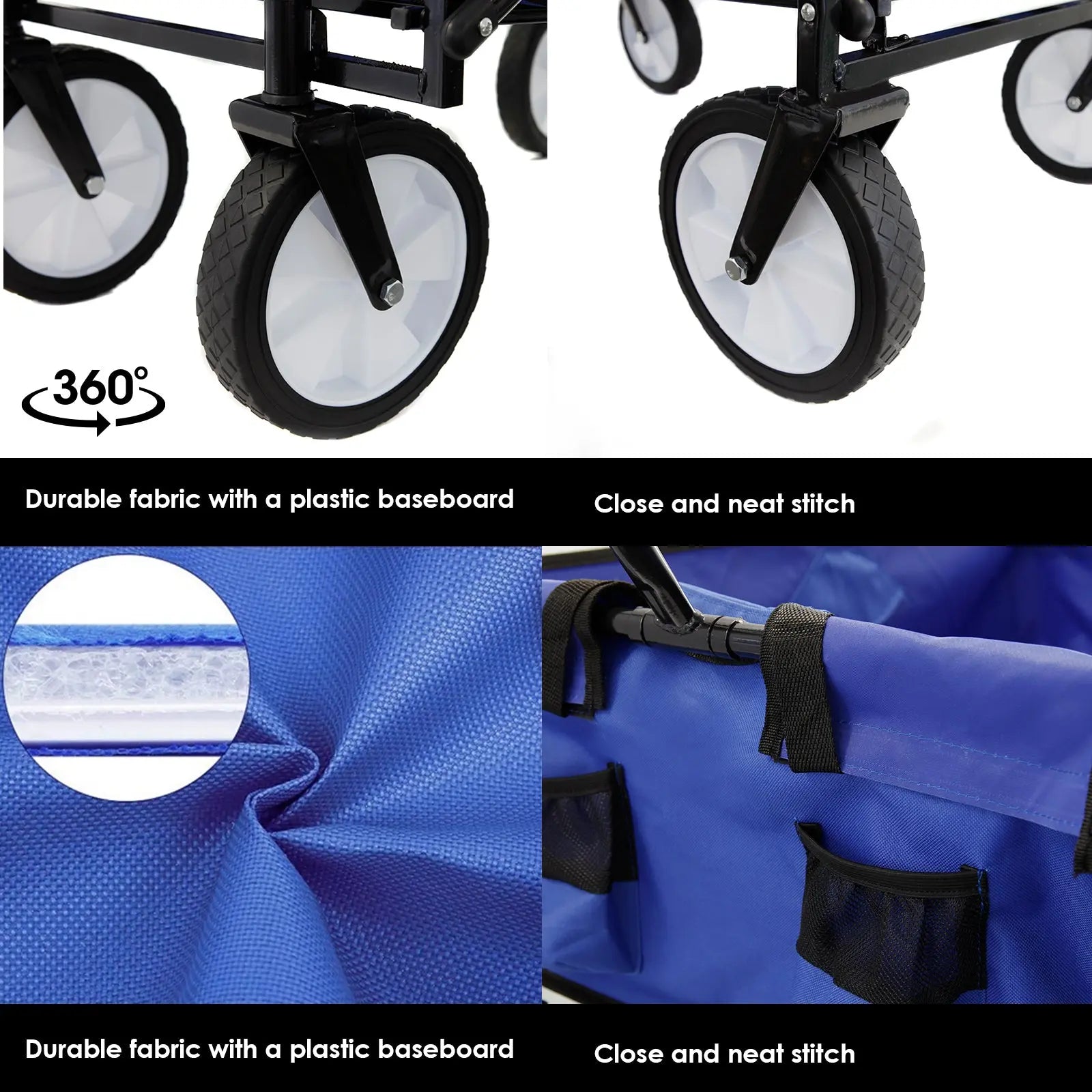 Havana Outdoors Collapsible Beach Trolley Garden Cart Foldable Picnic Navy Deals499