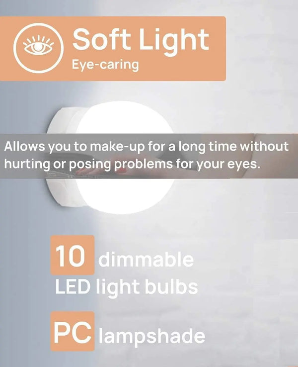 Hollywood Vanity Style LED Makeup Lights Mirror with 3 Color Modes Lights with 10 Dimmable Bulbs (Mirror Not Include) Deals499