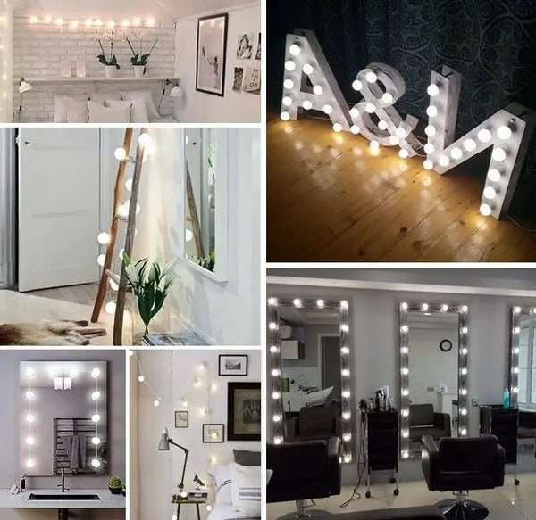 Hollywood Vanity Style LED Makeup Lights Mirror with 3 Color Modes Lights with 10 Dimmable Bulbs (Mirror Not Include) Deals499