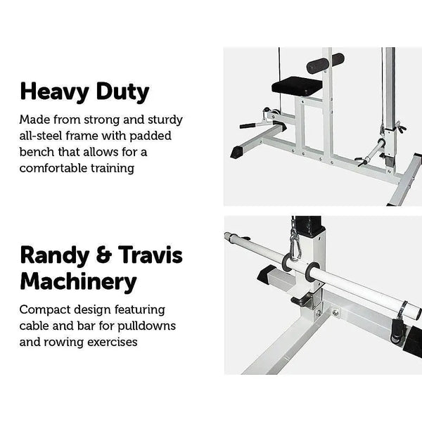 Home Fitness Multi Gym Lat Pull Down Workout Machine Bench Exercise Deals499