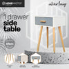 Home Master 1 Drawer Side Table Sleek Modern &amp; Stylish Neutral Design 61cm Deals499