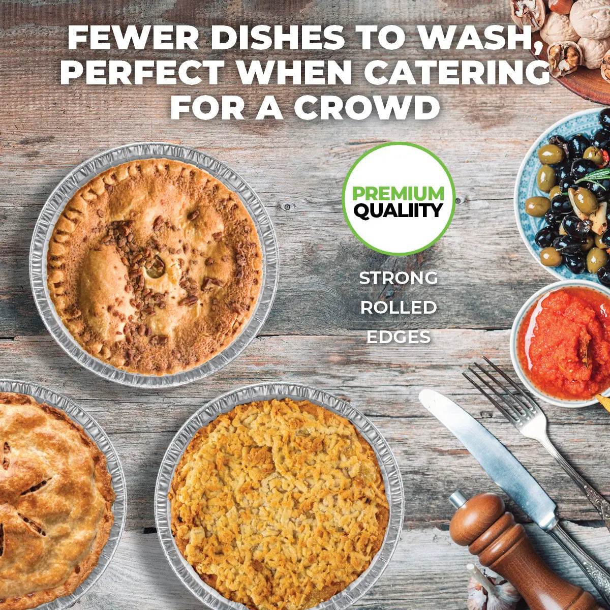 Home Master 144PCE Aluminium Foil Trays Round Premium Quality 22.5cm Deals499