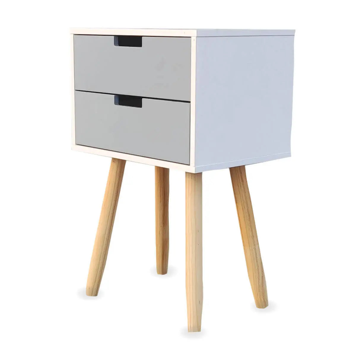 Home Master 2 Drawer Side Table Modern Sleek & Stylish Neutral Design 61cm Deals499