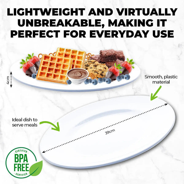 Home Master 24PCE Melamine Party Platters Round Lightweight Durable Bulk 39cm Deals499