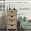 Home Master 4 Drawer Natural Seagrass Wooden Storage Chest Stylish 85cm Deals499