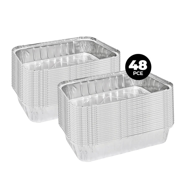 Home Master 48PCE Aluminium Deep Foil Trays Premium Quality &amp; Strength 32cm Deals499