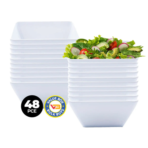 Home Master 48PCE Melamine Bowls Square Lightweight Durable Strong 20cm Deals499