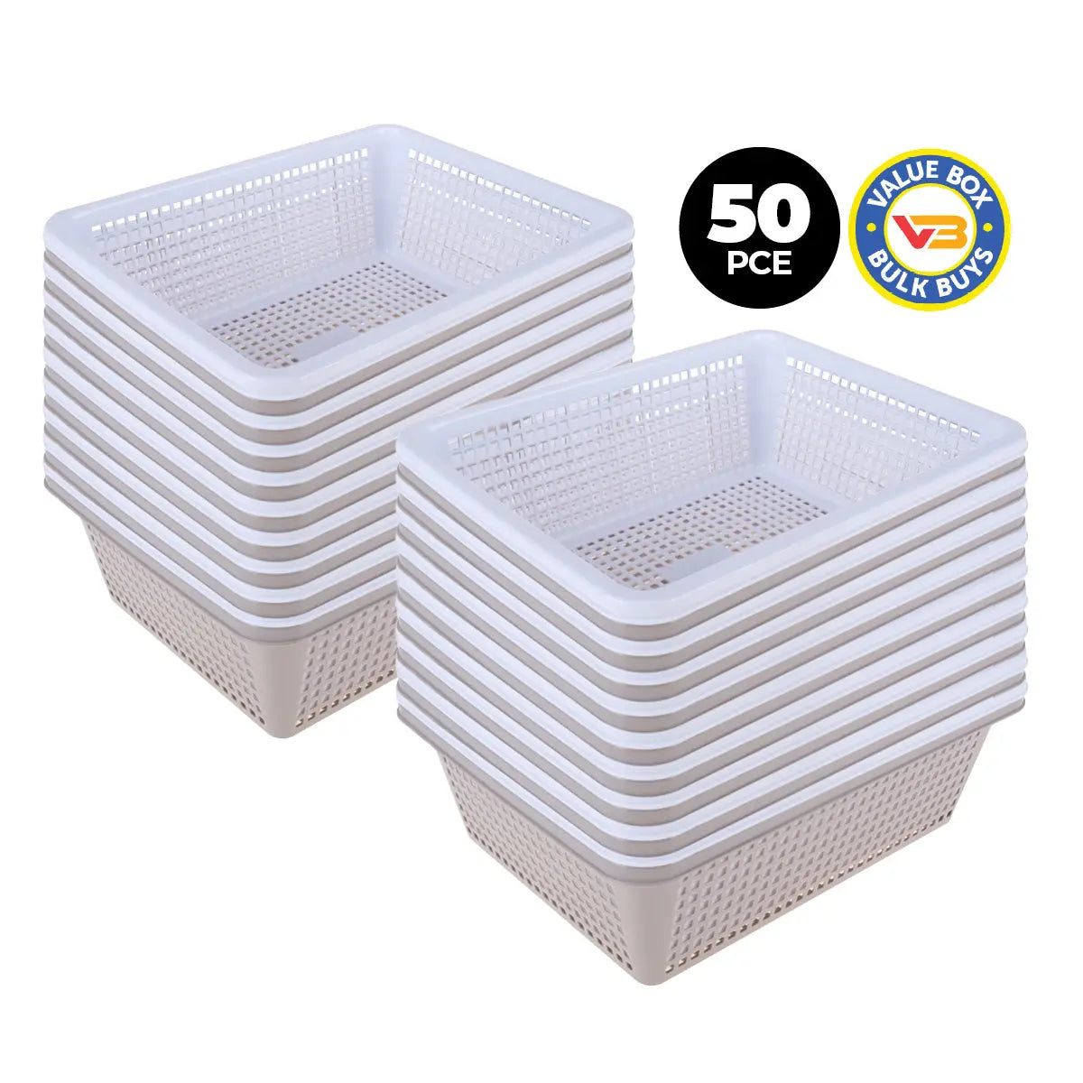 Home Master 50PCE Storage Baskets Stackable Multipurpose Space Saving Bulk 27cm Deals499