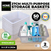 Home Master 50PCE Storage Baskets Stackable Multipurpose Space Saving Bulk 27cm Deals499