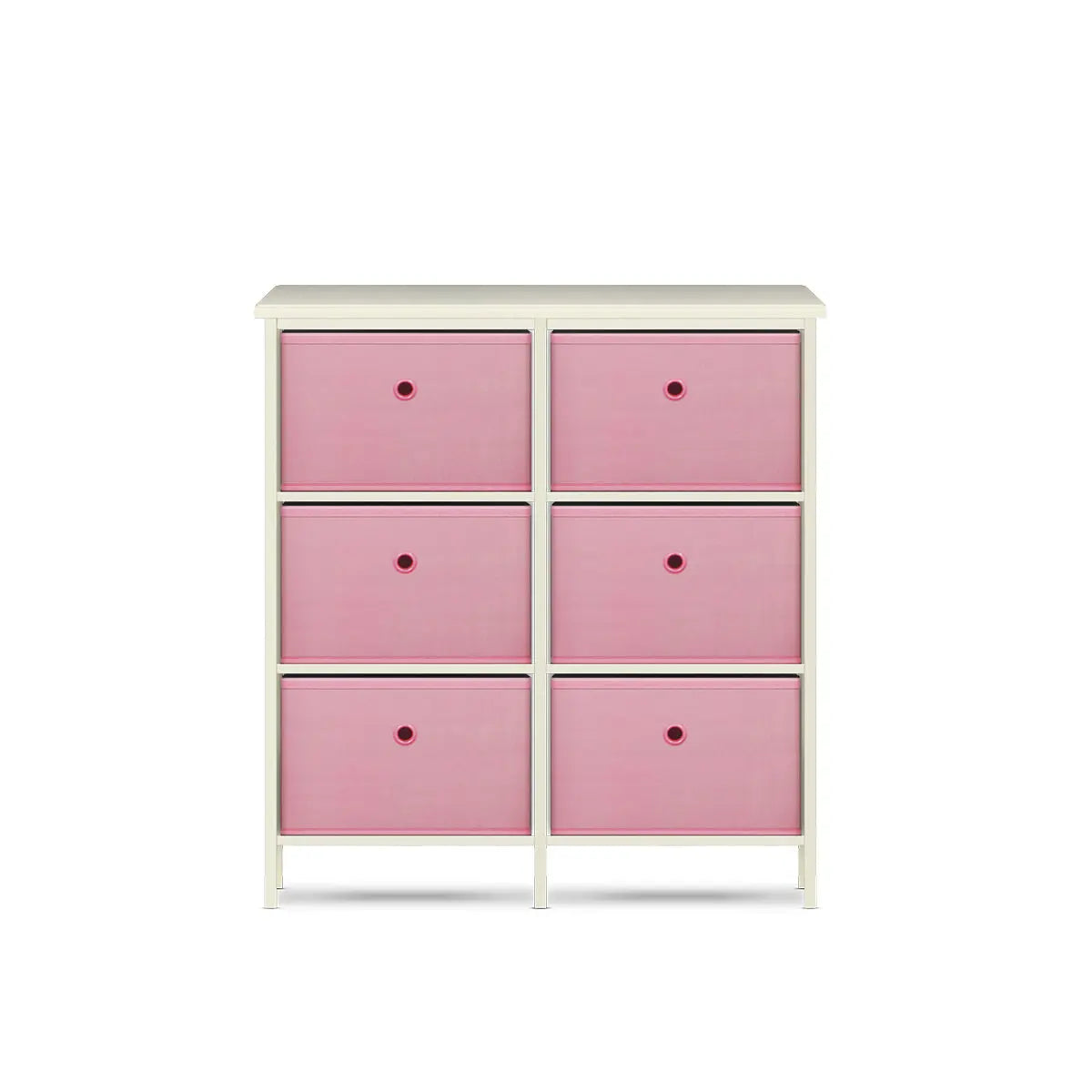 Home Master 6 Drawer Pine Wood Storage Chest Pink Fabric Baskets 70 x 80cm Deals499
