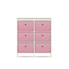 Home Master 6 Drawer Pine Wood Storage Chest Pink Fabric Baskets 70 x 80cm Deals499